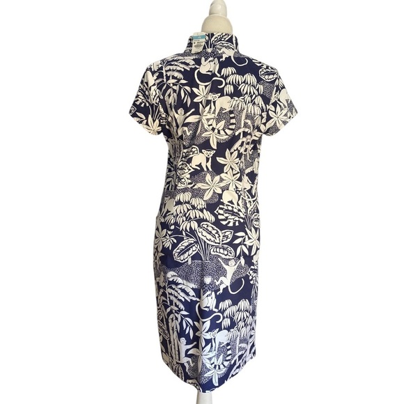 J. McLaughlin Germaine NWT Dress Swinging Palms Jungle Short Sleeve Casual - Picture 6 of 10